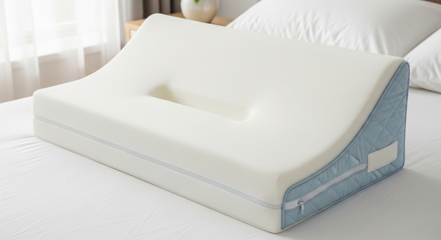 memory foam wedge pillow sleep apnea upper body elevation example