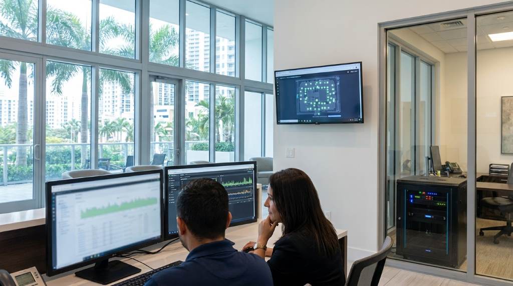 Apartment owner monitoring shared internet network in Miami Florida