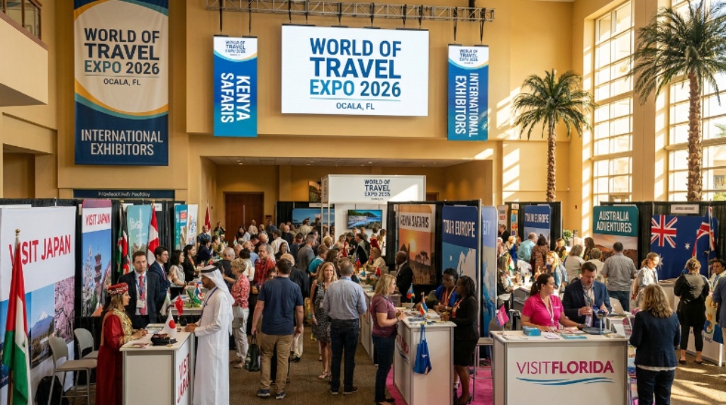 International travel exhibitors at World of Travel Expo 2026 Ocala Florida