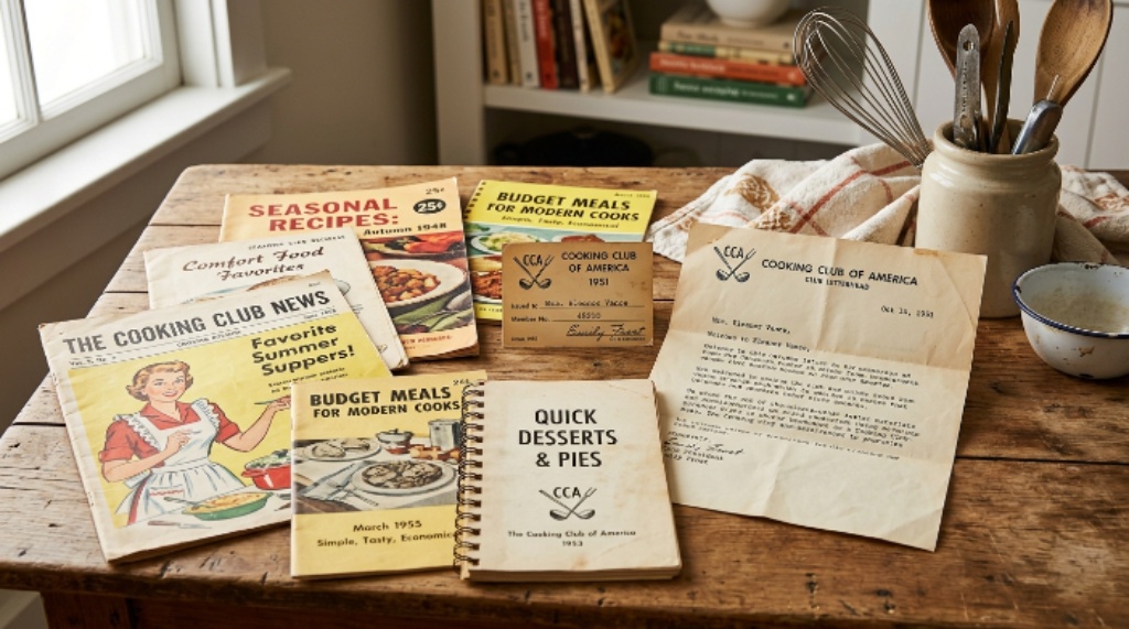 Vintage Cooking Club of America membership materials and recipe publications