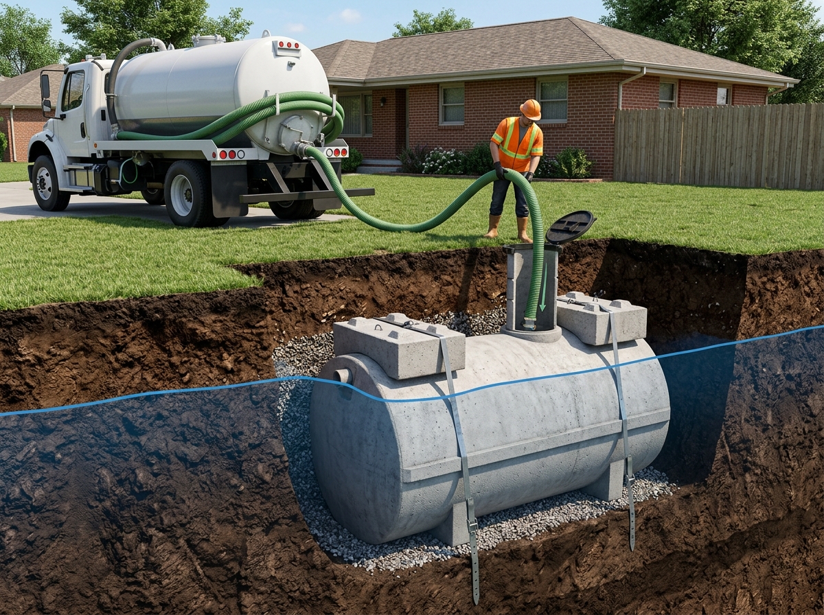 Learn how expert septic tank pumping services prevent buoyant tank float during high water tables. Protect your property with professional drainage care.